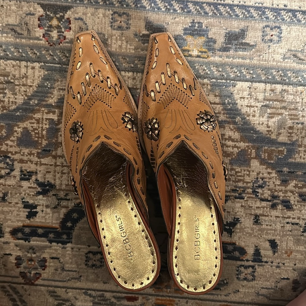 BBCBG  slide boots bootie mule western cowgirl pointed toe size 10